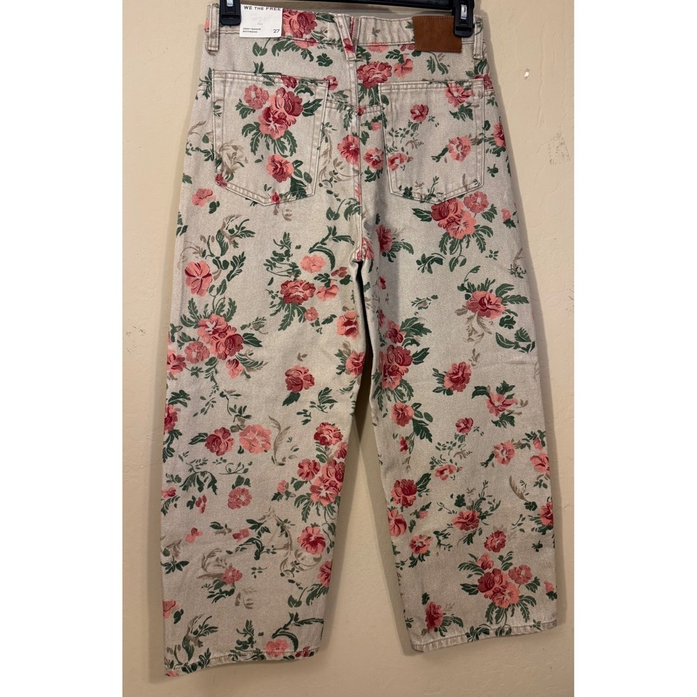 We The Free Jeans Women 27 Deep Trance Boyfriend Wallpaper Floral Boho NEW - Picture 5 of 10